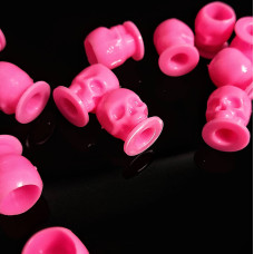 L Капсы-черепа 15 мм. 50 шт./100 шт. Розовые (Колпачки для краски)