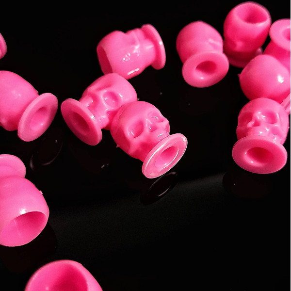 L Капси-черепа 15 мм. 50 шт./100 шт. Рожеві (Ковпачки під фарбу)