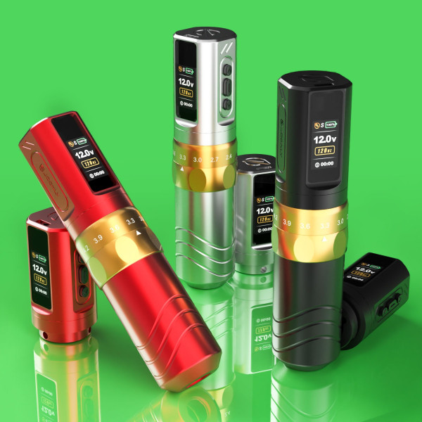 Бездротова тату машинка JCONLY EPOCH з регулюванням сили удару та 2 акумуляторами