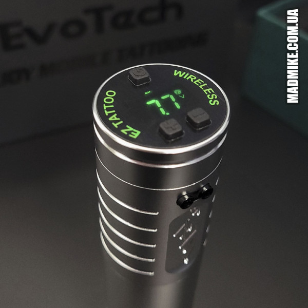 Бездротова тату-машинка EZ EvoTech Silver (до 8 годин роботи)