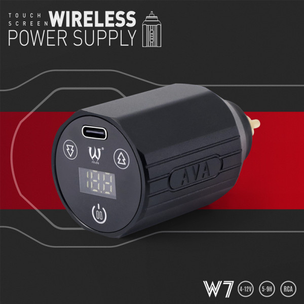Бездротовий блок живлення AVA W7 Black для тату машинки
