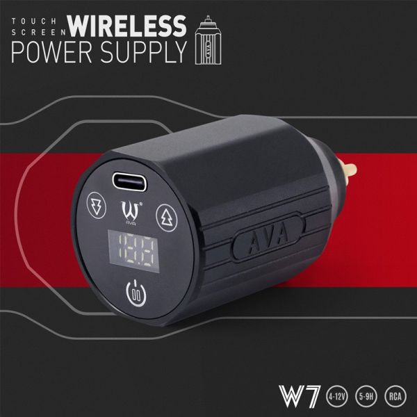Беспроводной блок питания AVA W7 Black для тату машинки