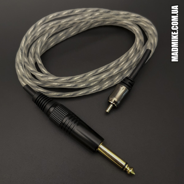 RCA-корд із прямим штекером чорний для тату машинки