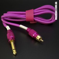 RCA корд у текстильному фіолетовому обплетенні для тату машинки