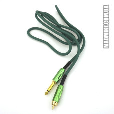 RCA корд с силиконовым проводом зеленый для татуировки.