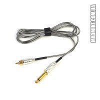 RCA корд в металевому обплетенні (срібло) для тату машинки
